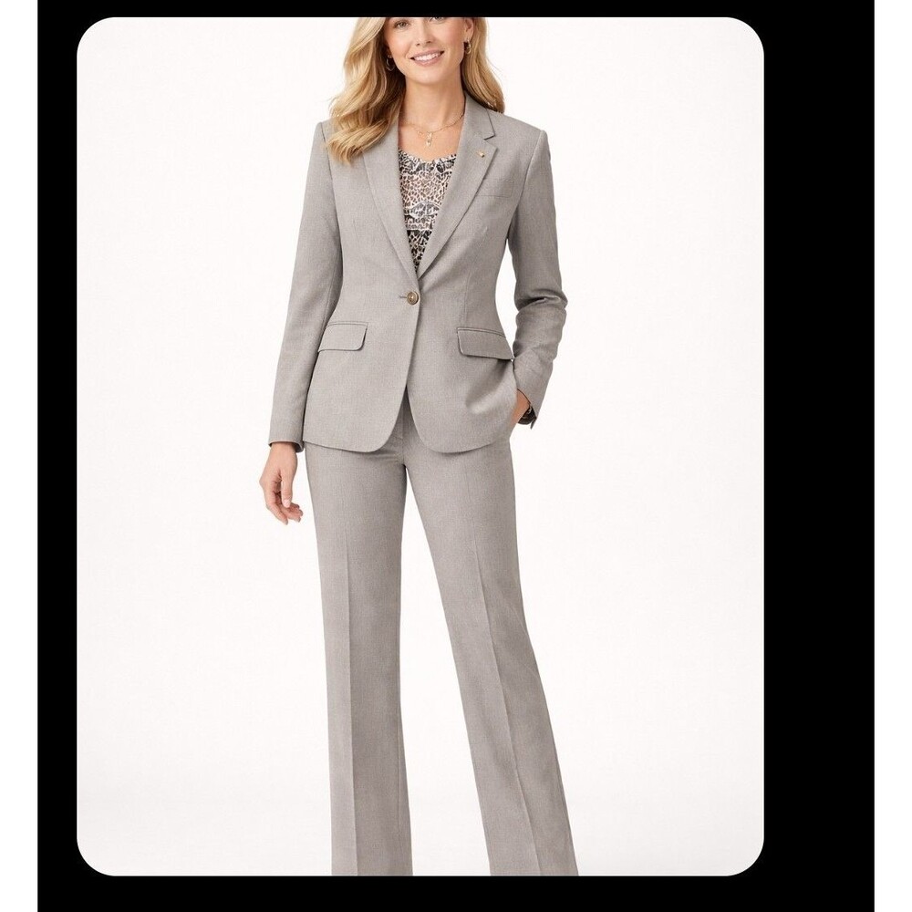 John Meyer Collection Tuape Suit Classic  Tailored Blazer & Straight Pants Sz 14